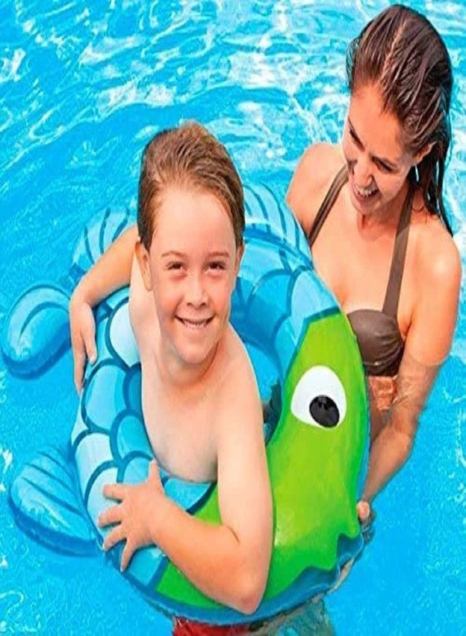 NELSTRAB:- Pool Party Adjustable Float Inflatable Fis Swimming Ring for Girls and Boys Fis Swim Tube(3-8 Year)(Multi Color)(1 PIS) - Image 1